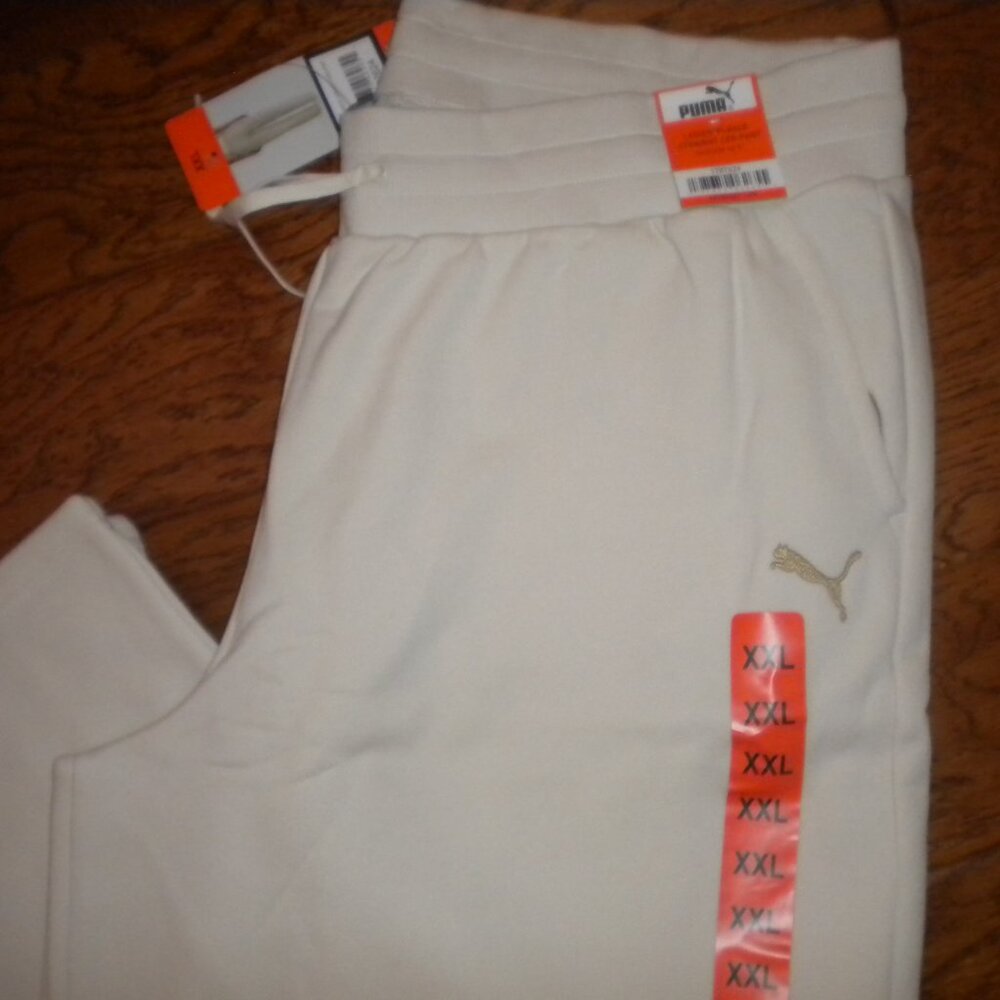 Puma Women's Plus Size XXL Tan Fleece Straight Leg Pants Sweatpants NWT - Picture 3 of 4
